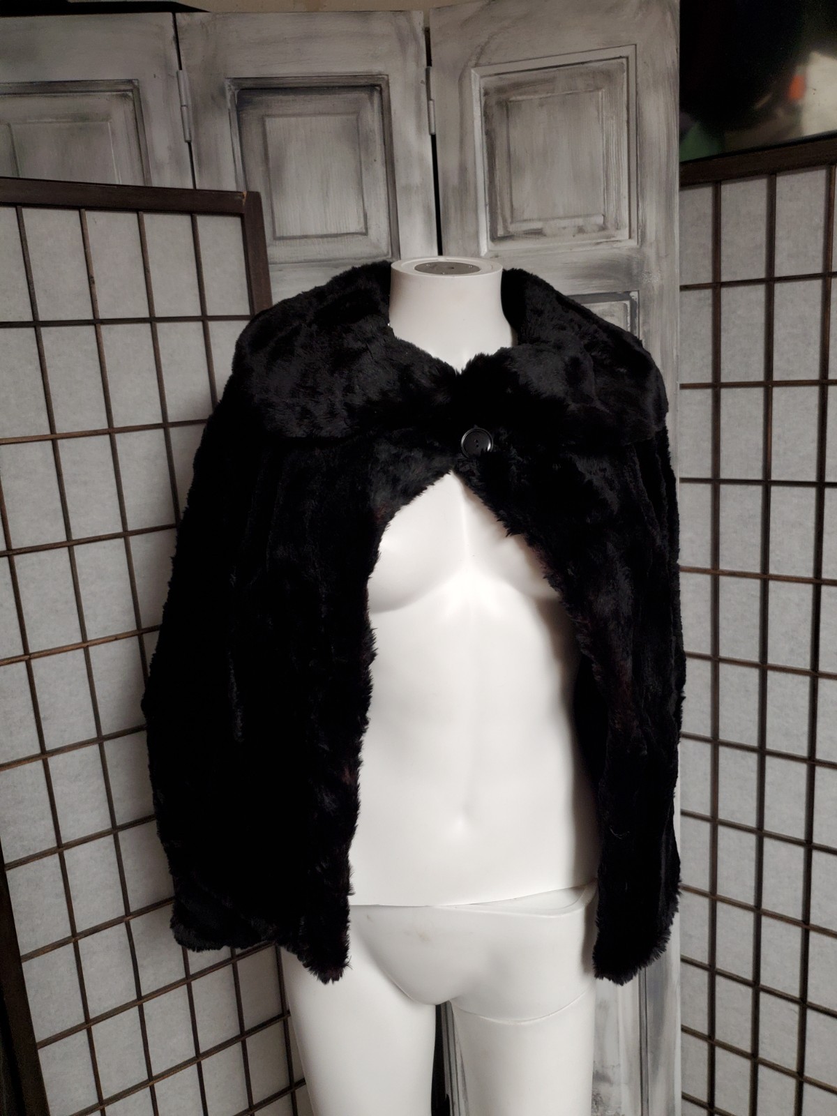 steampunk Vtg S sheared beaver Fur COAT 1940s 50s Old Money Ww2 Open OR 1 Button