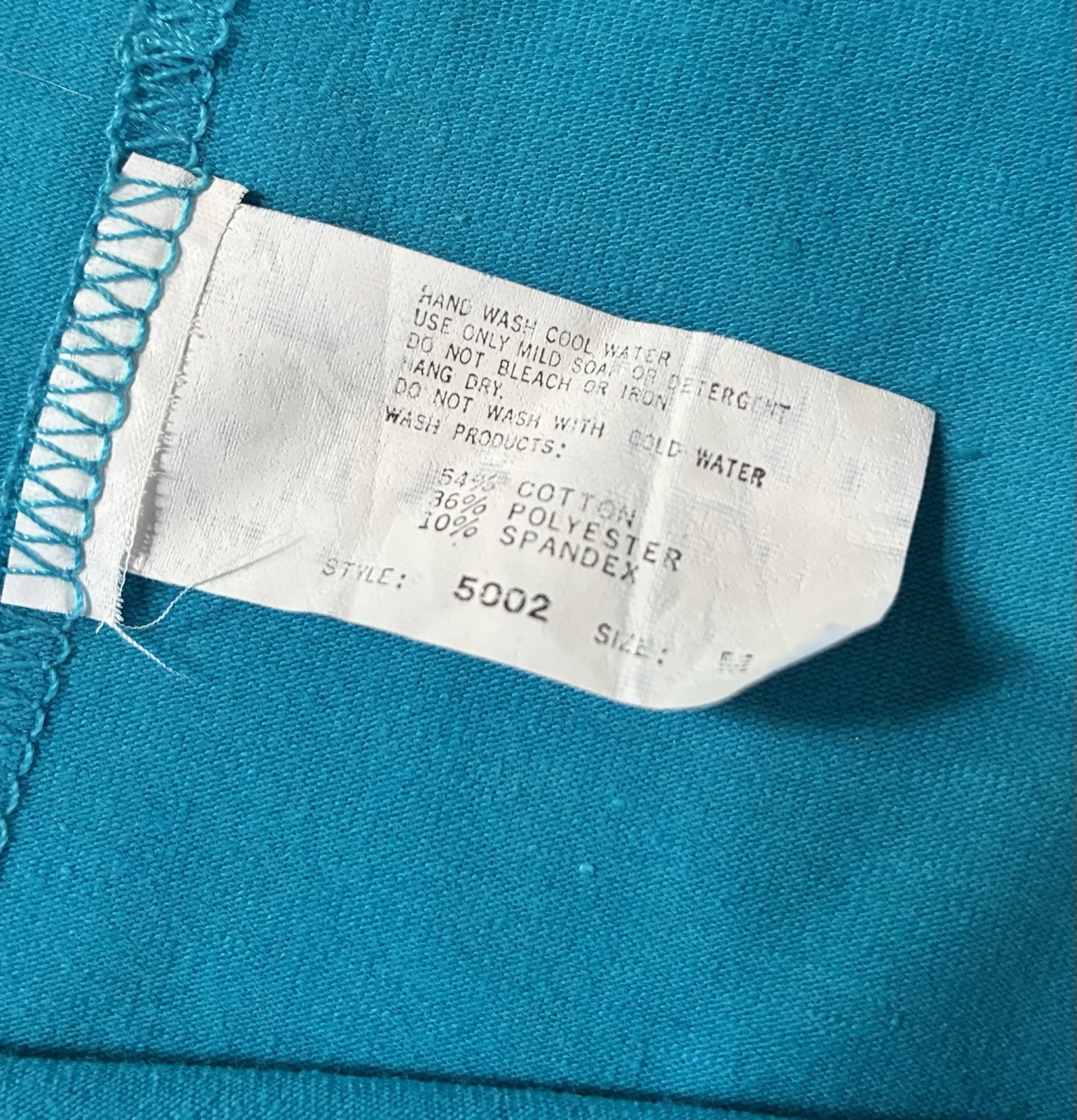 Vintage 80s 90s Turquoise Spandex Two-Piece Set Cap Sleeve Crop Top Pencil Skirt