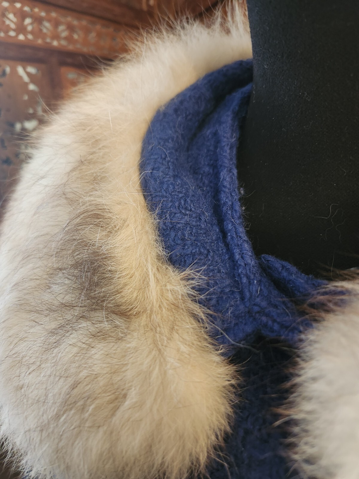 Vintage 1960s A-Line Wool and Fox Fur Coat, Size L
