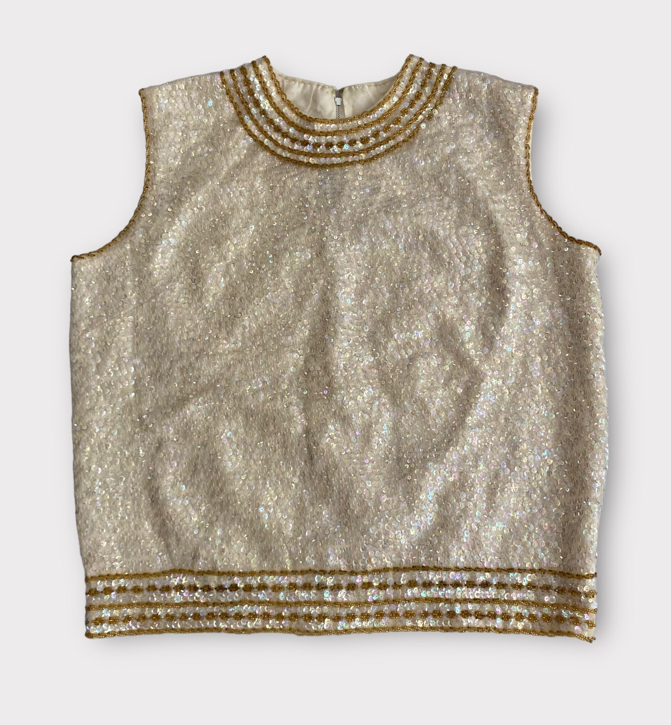 Vintage Sweater Bee By Banff Women’s Top Size 14 100% Wool Sequin Beaded NWOT