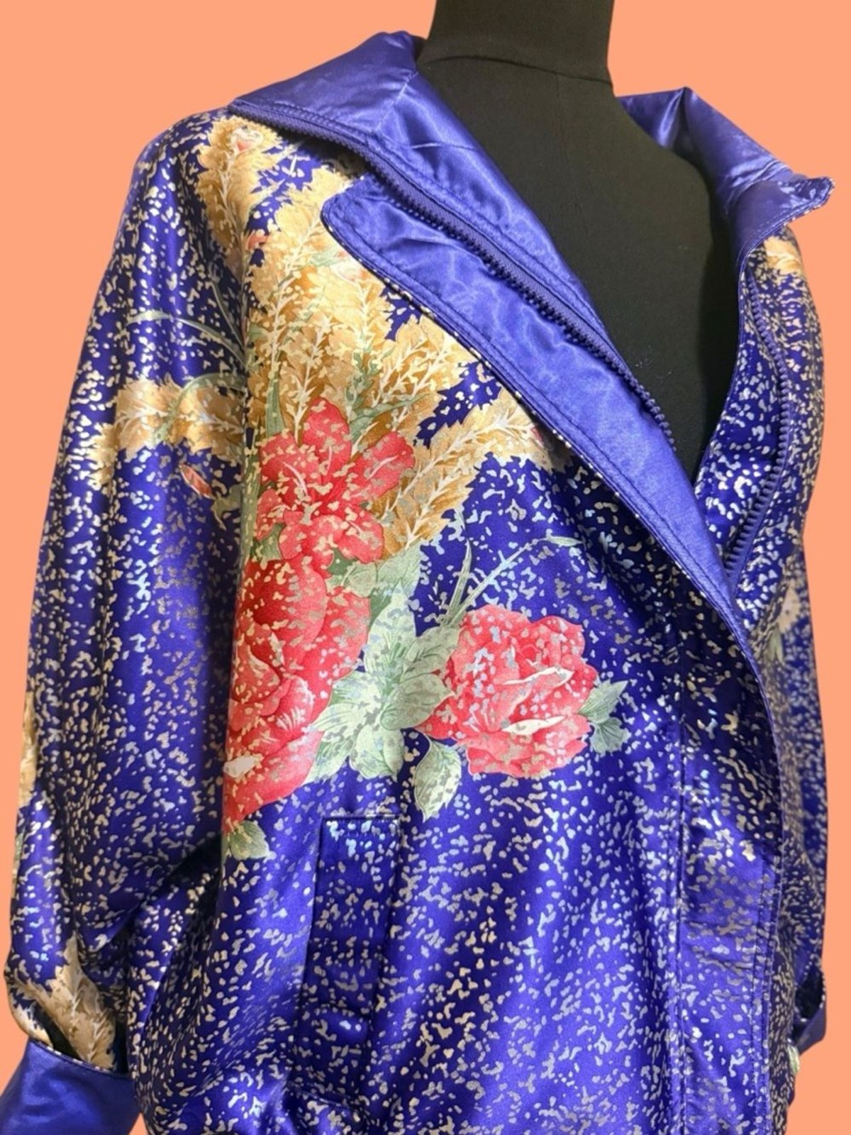 Vintage Nicole By J Farah Imports Satin Bomber Jacket