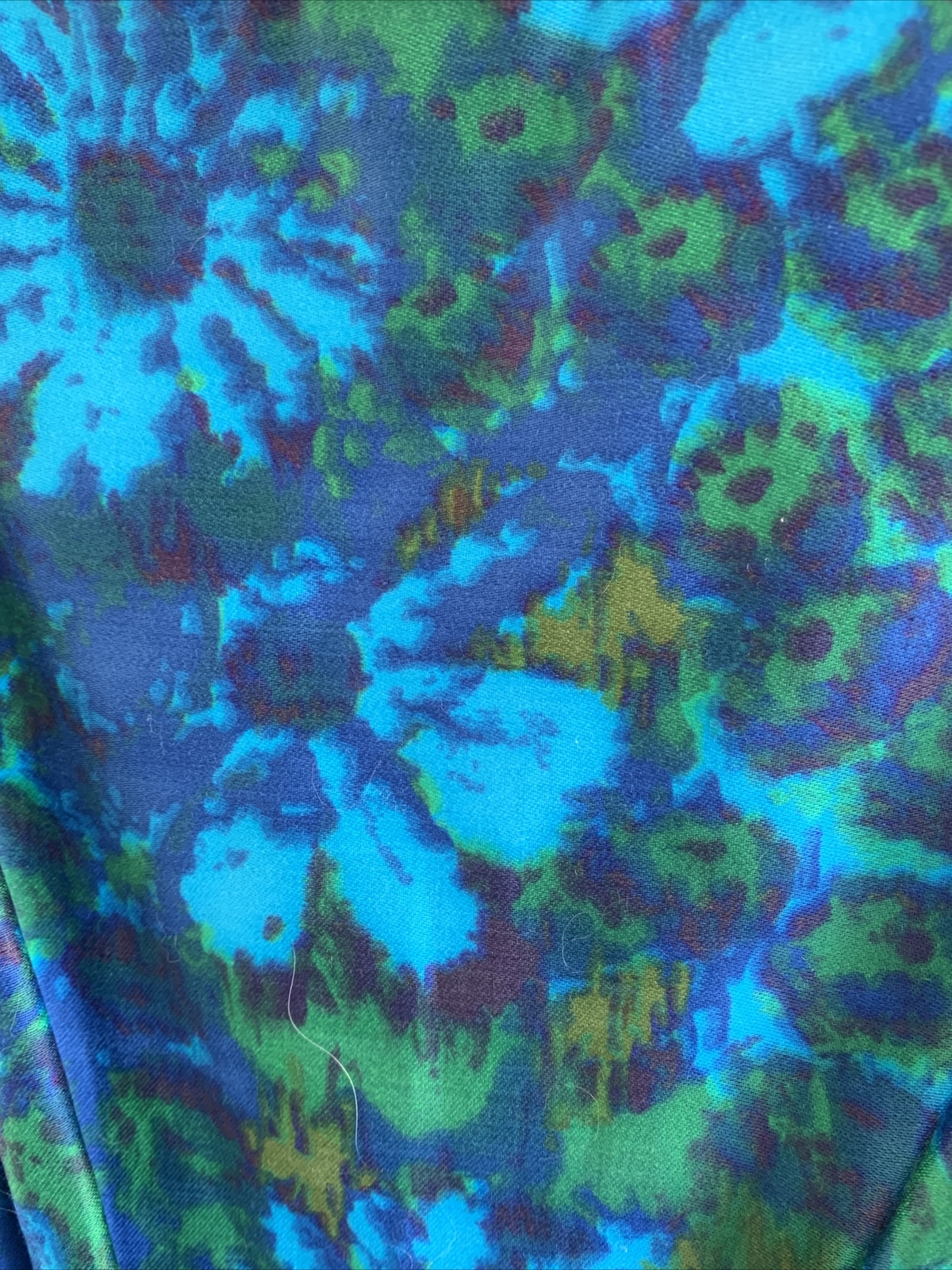 Vintage Mid Century 1950’s Wiggle Floral Silk Dress Couture ELAINE TERRY JRS