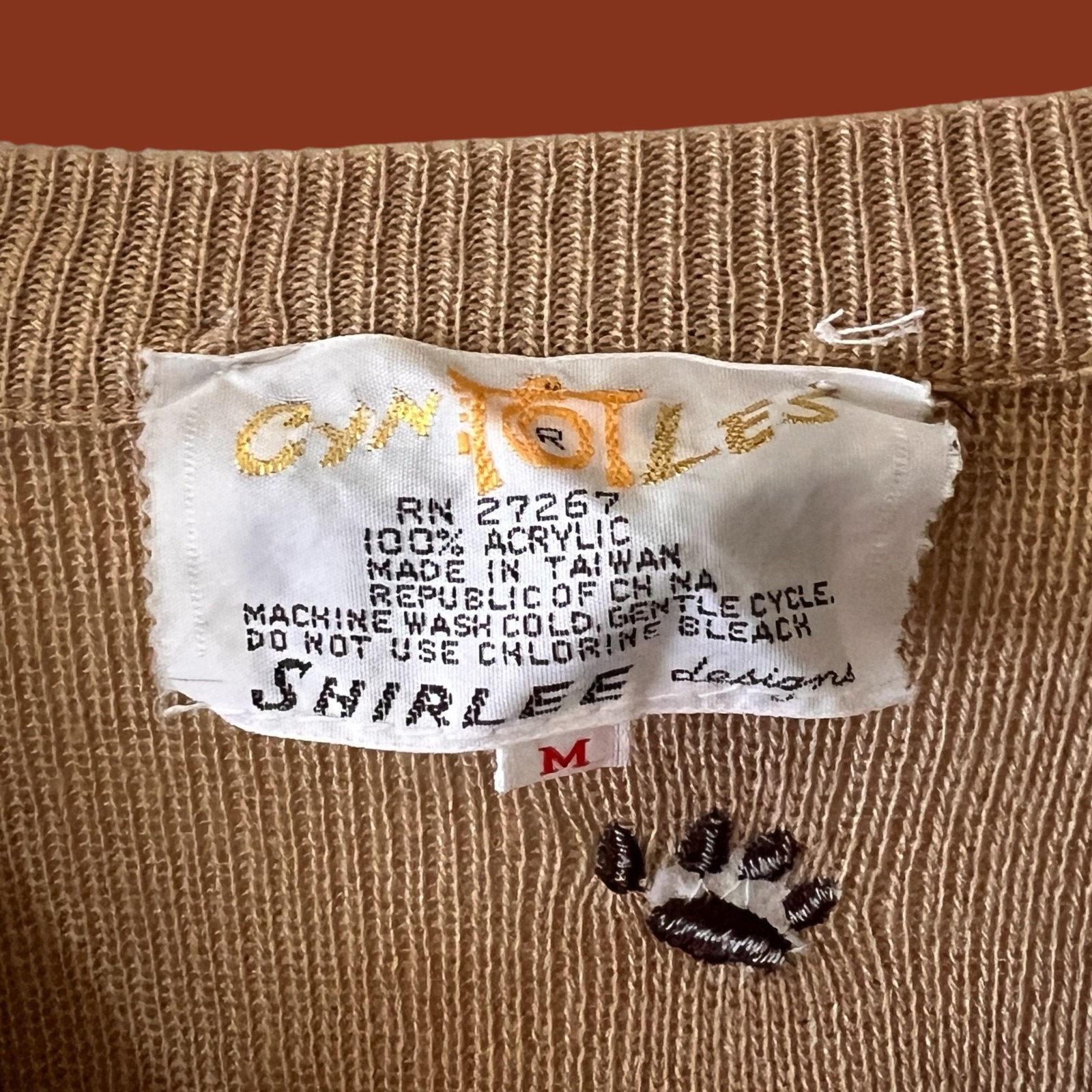 Vintage 70s Dog Sweater : Novelty, Dog Sweater, Cyn Les Shirlee Designs, Medium