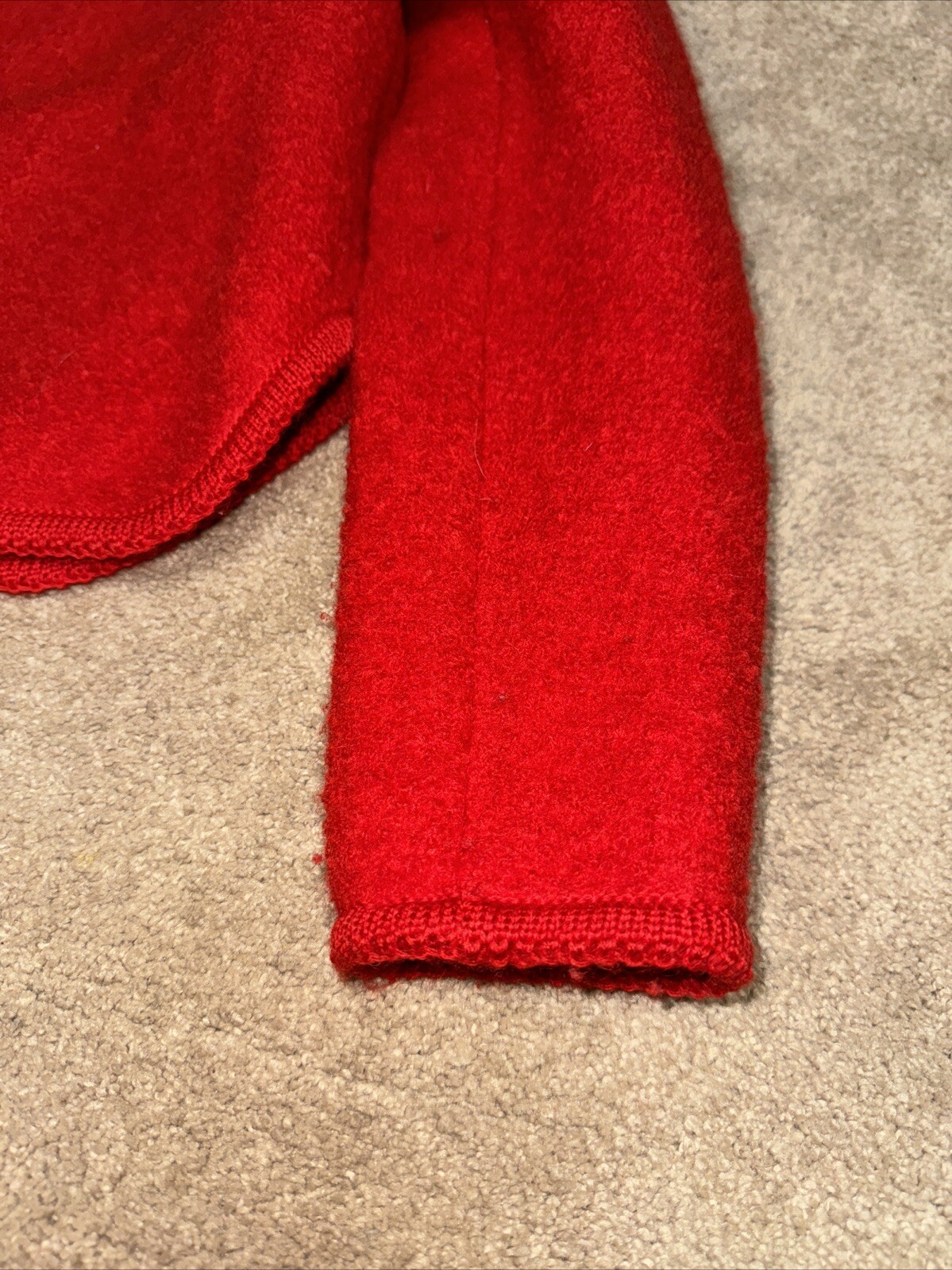 Vintage Dorce 100% Wool Button Down Red Christmas Blazer Sweater Size Medium