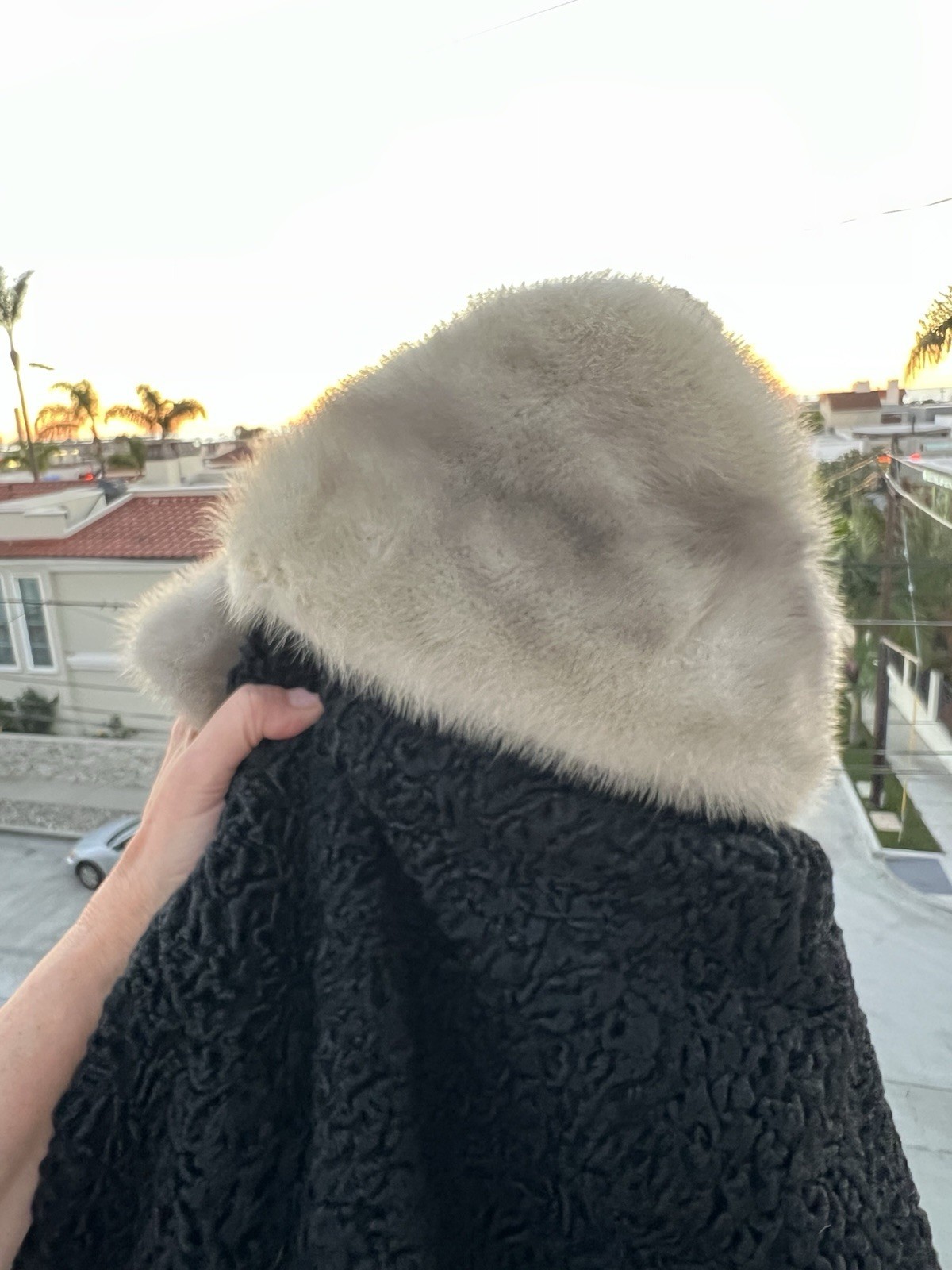 Vintage 60s Hudson’s Detroit Persian curly lamb short coat fur collar XL glam