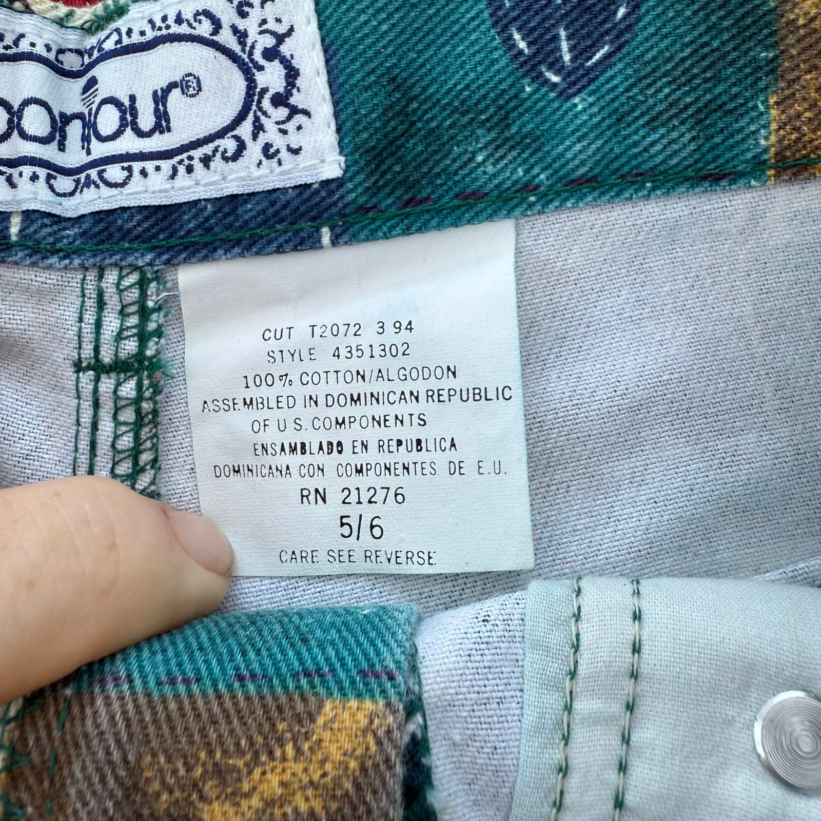 VTG BONJOUR Tropical Floral Le Mode Booty Shorts Super 90s y2k Size 5/6 w Tags