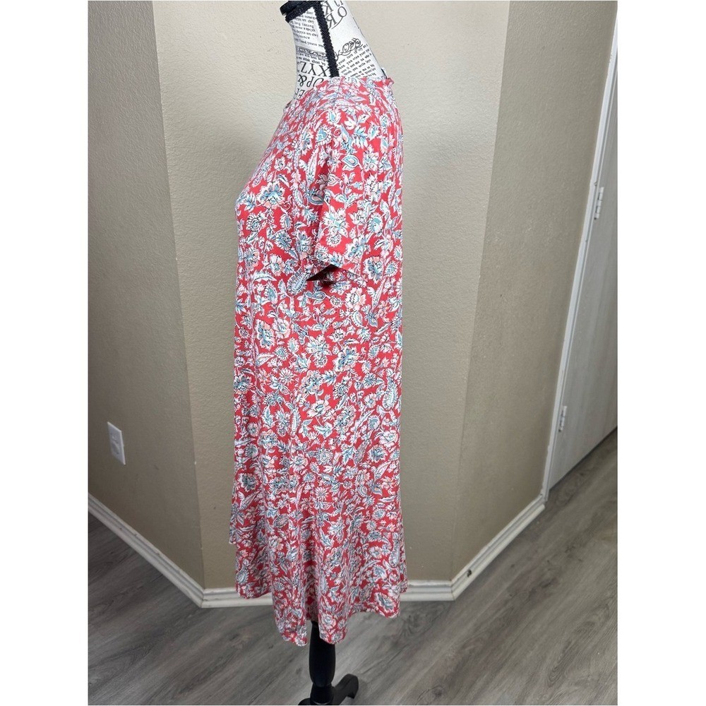Old Navy Red Floral Midi Swing Dress