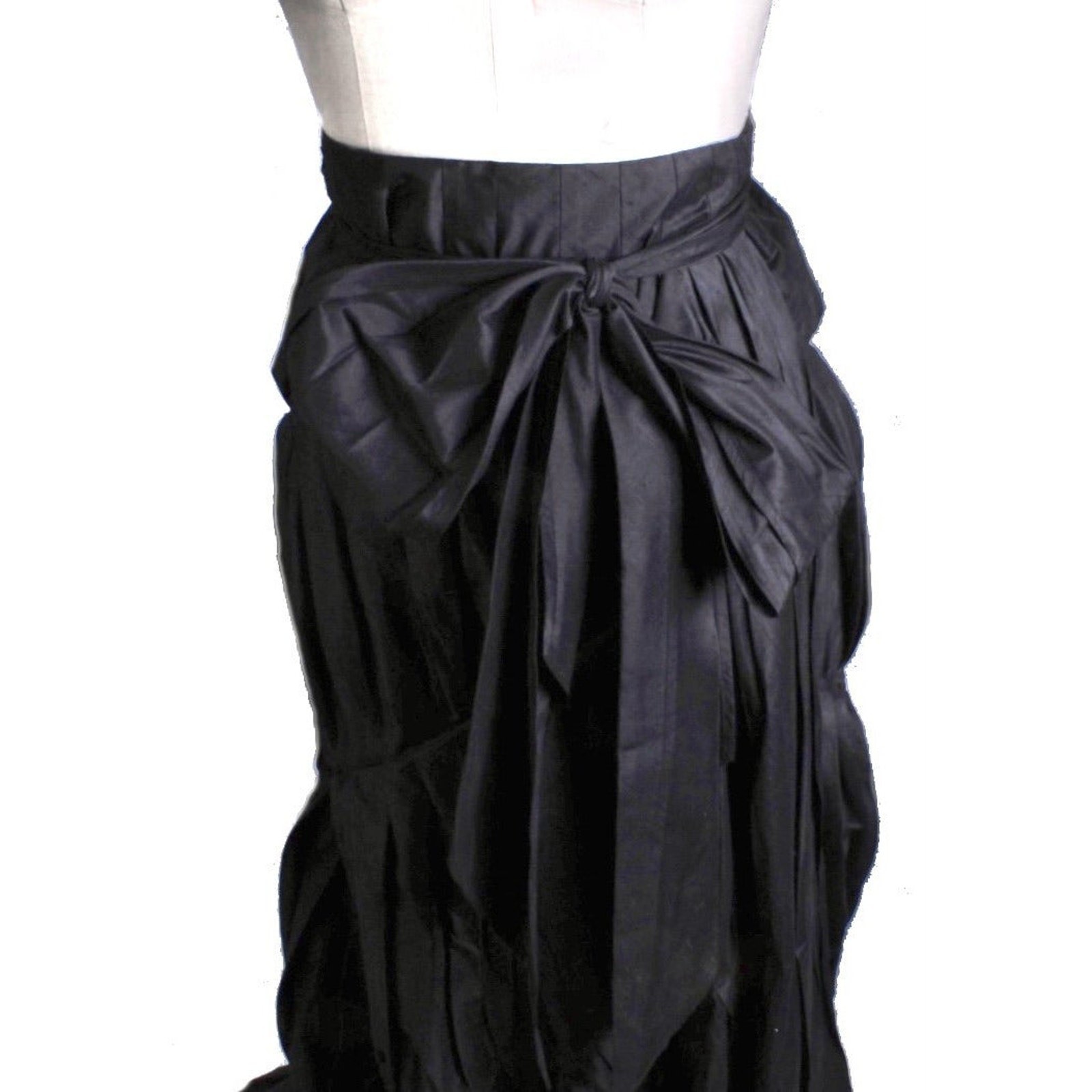 VTG Marimekko Silk Wrap Skirt Jukka Rintala Bustle Back Train 2010s 30” Waist