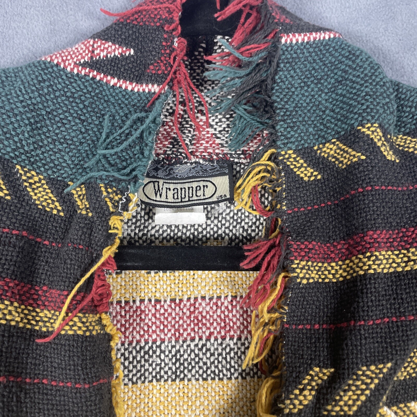 VTG Wrapper Jacket Wrap Womens One SIze Aztec Print Southwestern Coat USA Made
