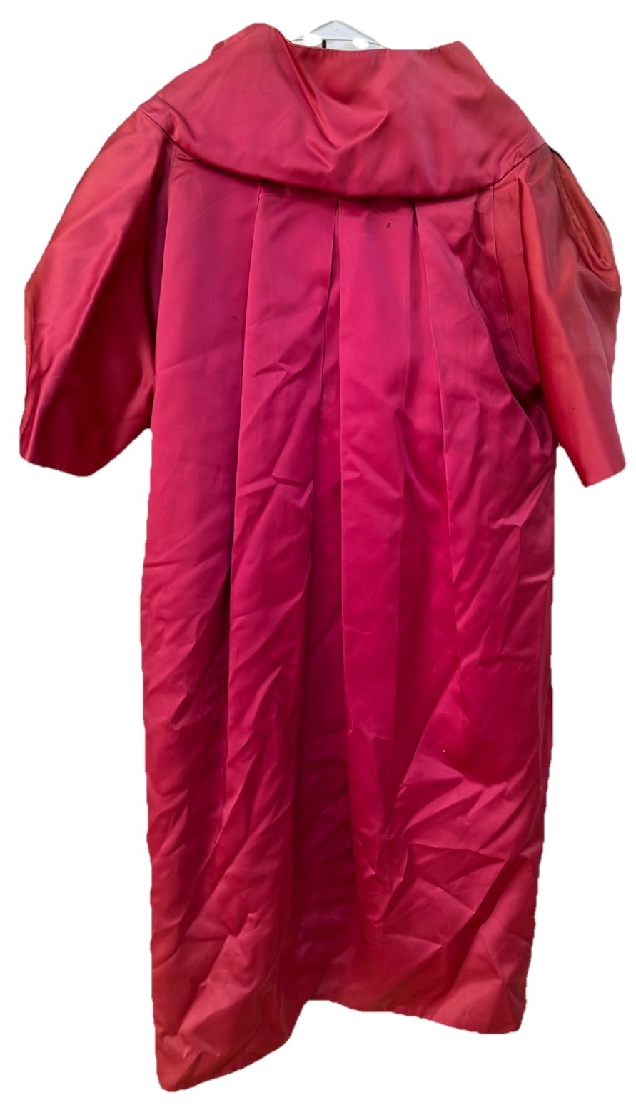 VTG Lilli Diamond Red Satin Dress Matching Evening Coat Oversized Size 4 FAIR