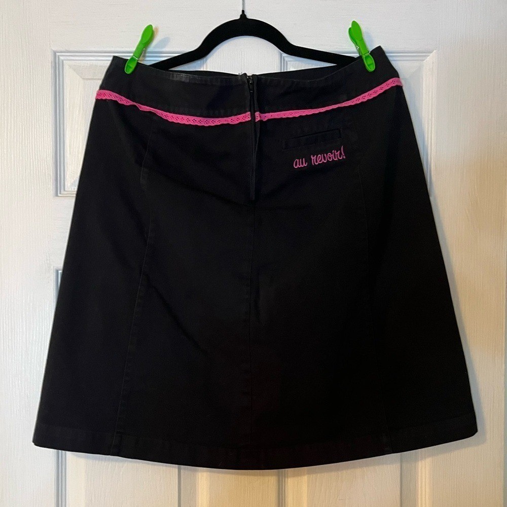 French Kitty Vintage Y2K Black Pink Skirt Cotton Cats France European