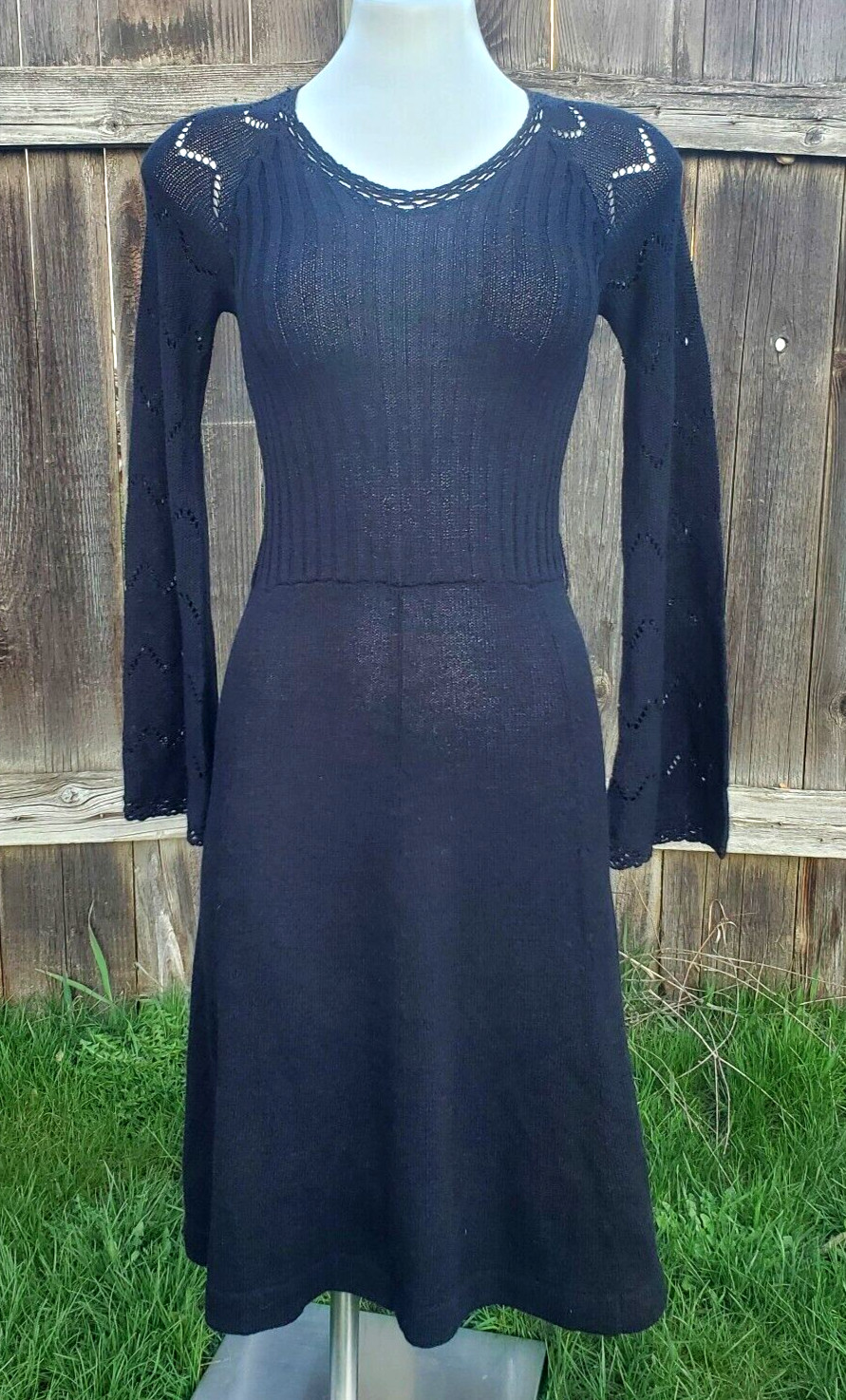 1970’s Hippie Wear Mother Nature for Organically Grown by Arpeja Black Dress (M)