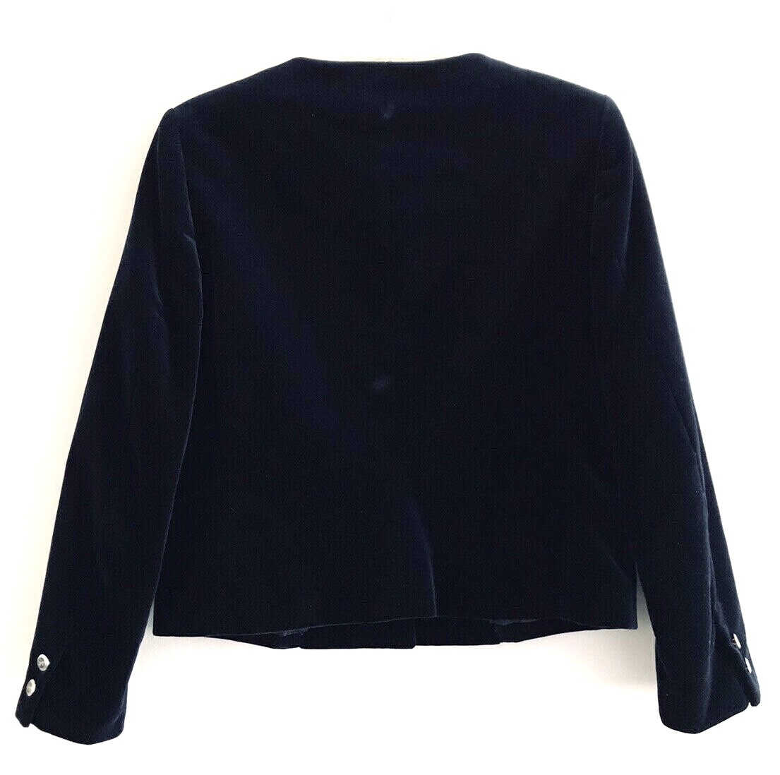 The Scotch House Crewneck Velour Skirt Sets Womens Size 4 Blue Button Up Blazer