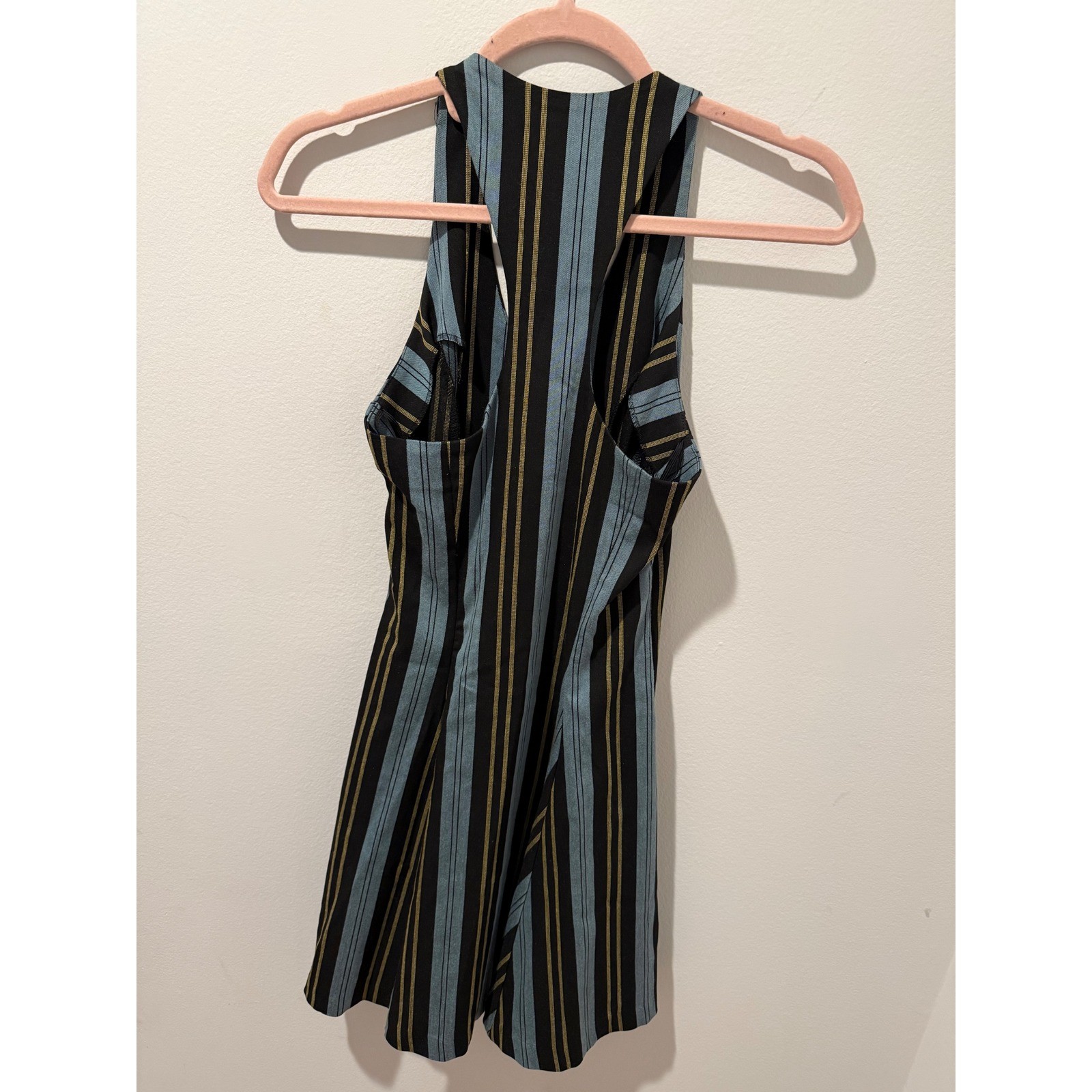 Vintage 90s Betsey Johnson Luxe Striped Button Front Mini Dress Size P