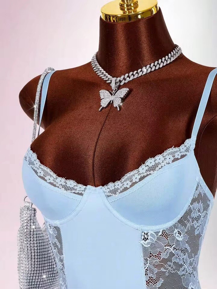 Satin Glossy Shaper Romper TEDDY Bodysuit Girdle Bra Long Leg Unitard L NEW