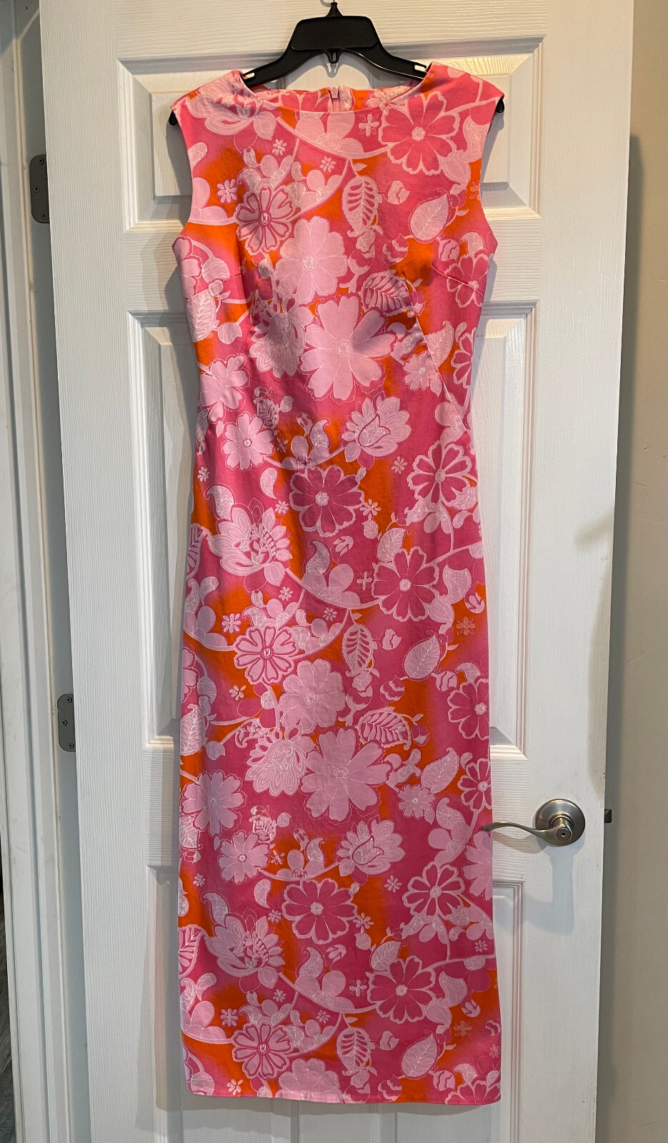 Vintage Hawaiian print Maxi Dress Size S Cotton/polyester stretchy