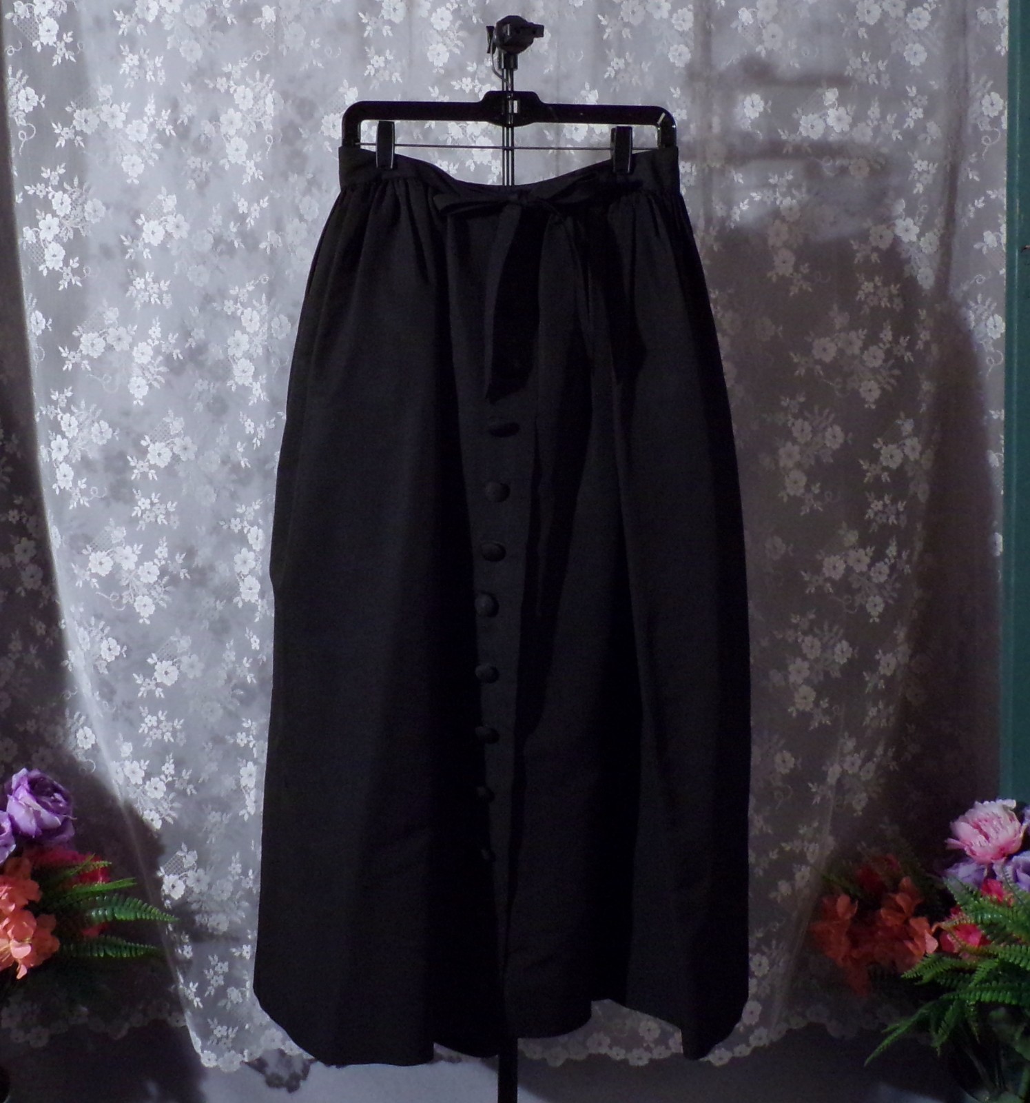 Antique Edwardian Black Skirt Size Small 1910s 1900s Dark Gothic Victorian Goth