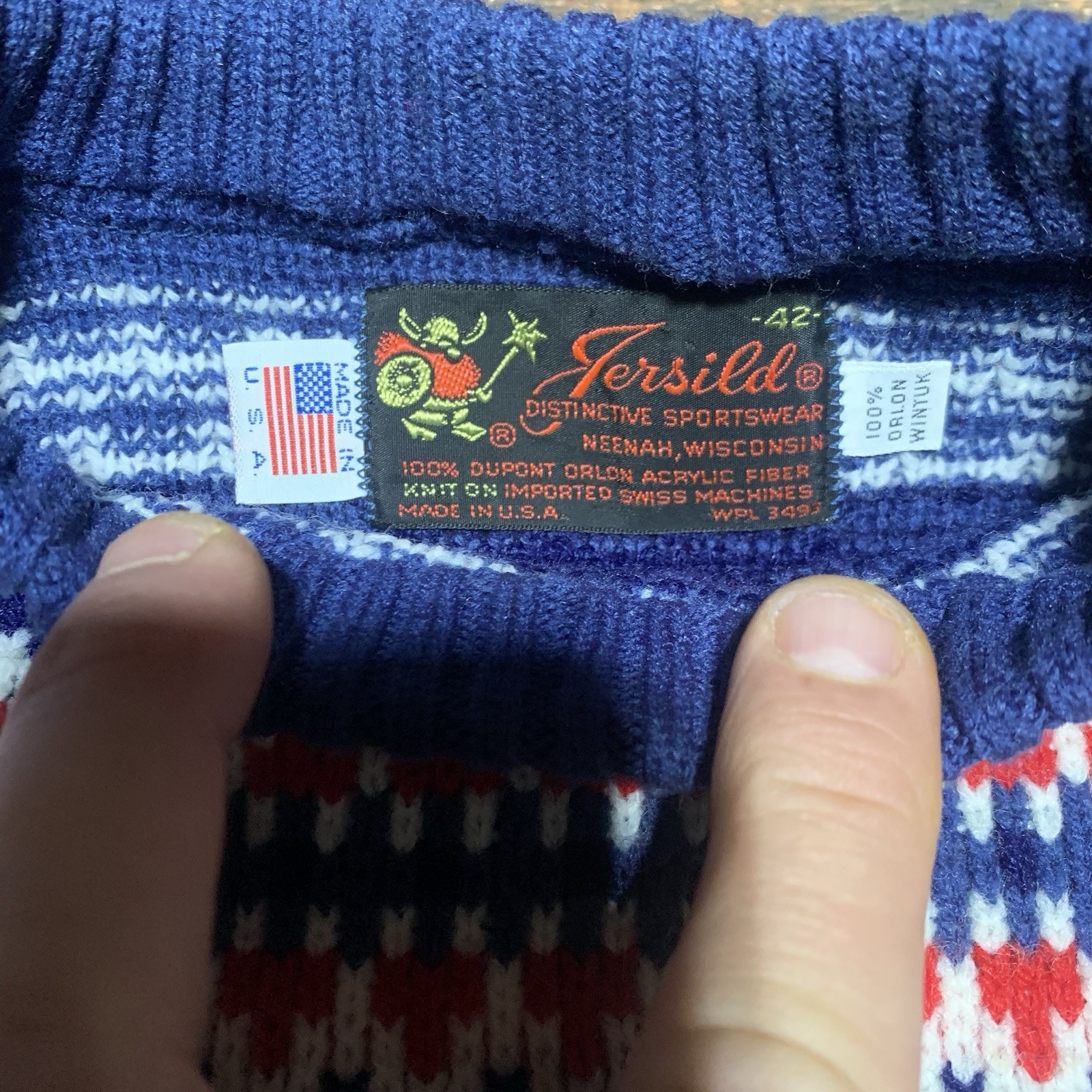 vintage jersild sweater Size 42 Women’s Red White & Blue Made In USA