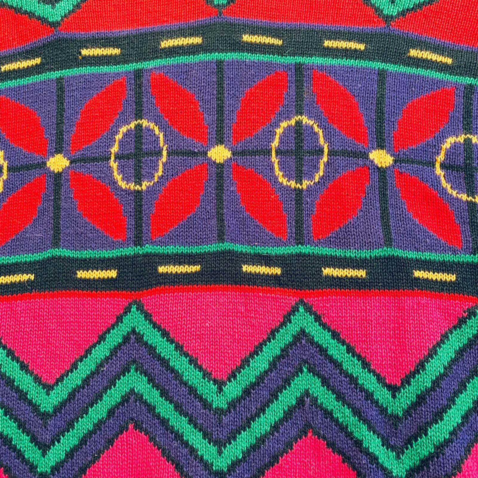 Vintage I.B. Sport Womens M 1980’s 90s Colorful Sweater Art Deco Geometric Tunic
