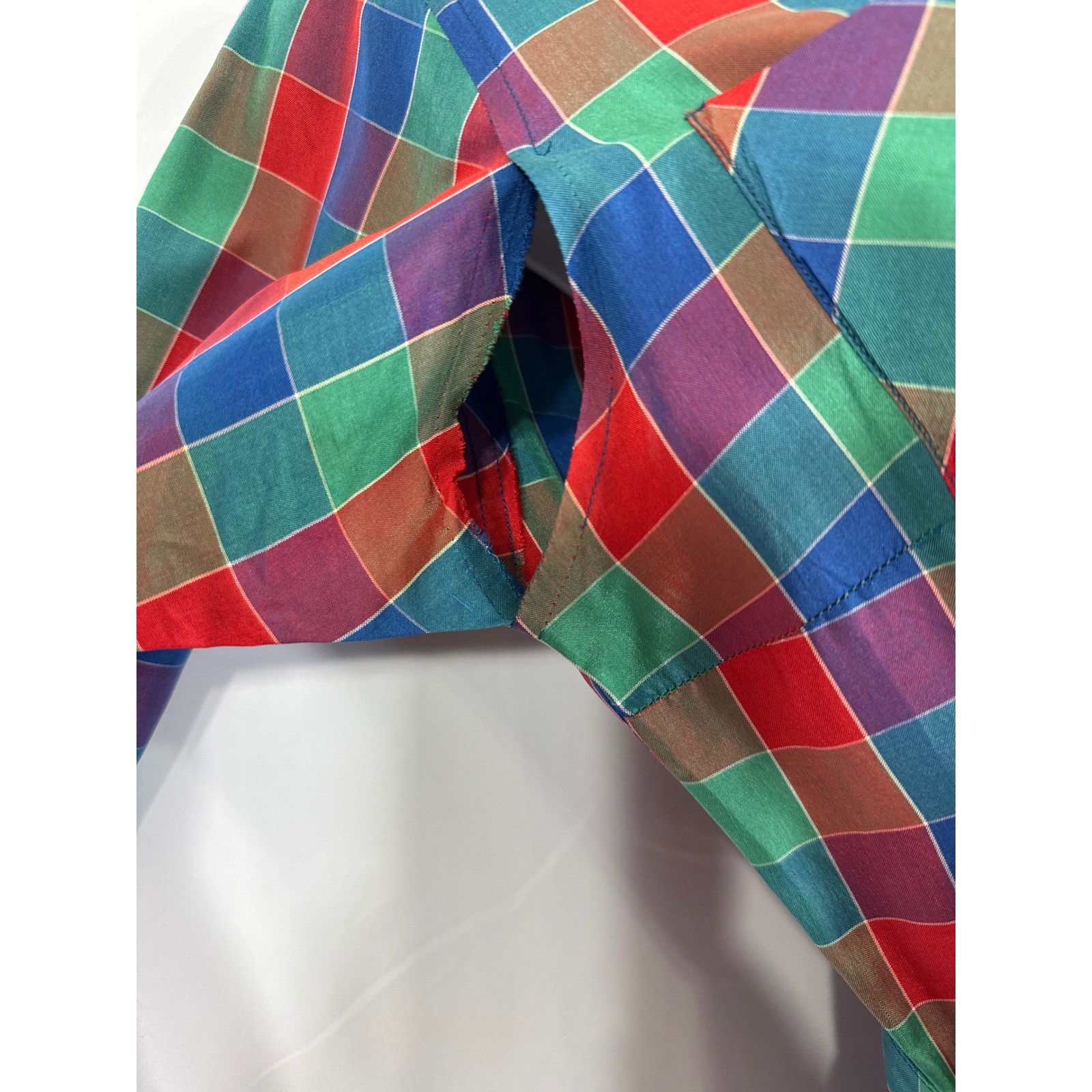 Vintage Miss Serbin Plaid Shirt Dress PROJECT Multi Color Belted Fit Flare 50s