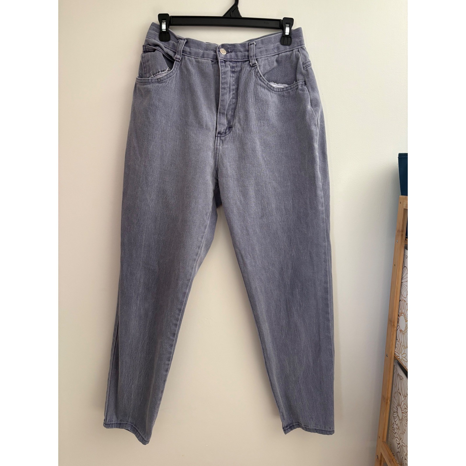 Vintage No Boundaries High Waisted Mom Jeans Purple Grey Faded 90s USA Size 13