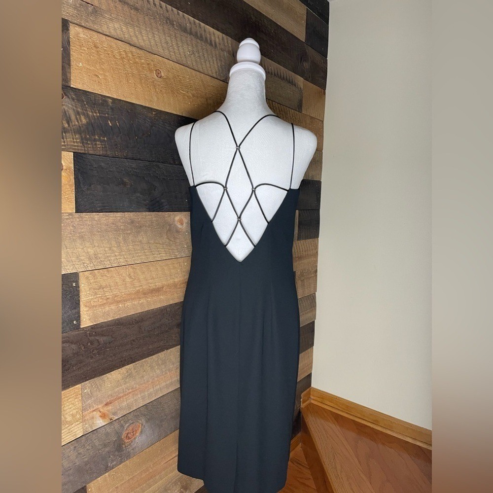 Vintage Yves Cossette Depeche Mode Black Goth Femme Fatale Dress Size 8 Y2K