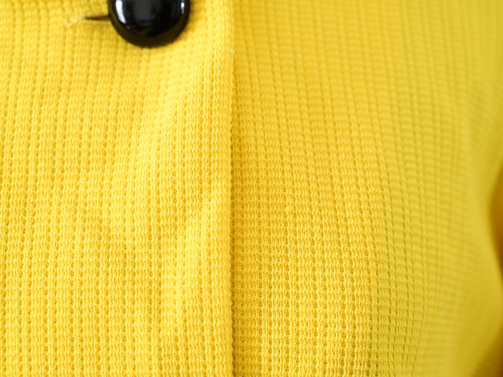 1960s Jerrie Lurie Bright Yellow 3/4 Sleeve Shift Dress Mod Coat Dress