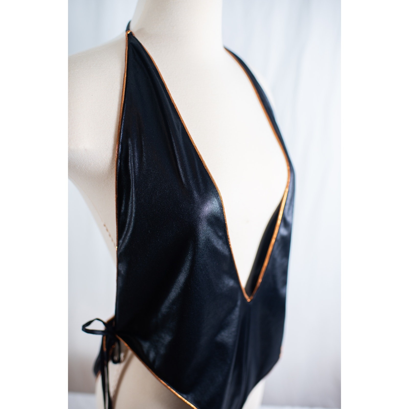Vintage 90s Black Wet Look Bodysuit, Vampy Grunge Rave Clubwear Goth, XL XXL
