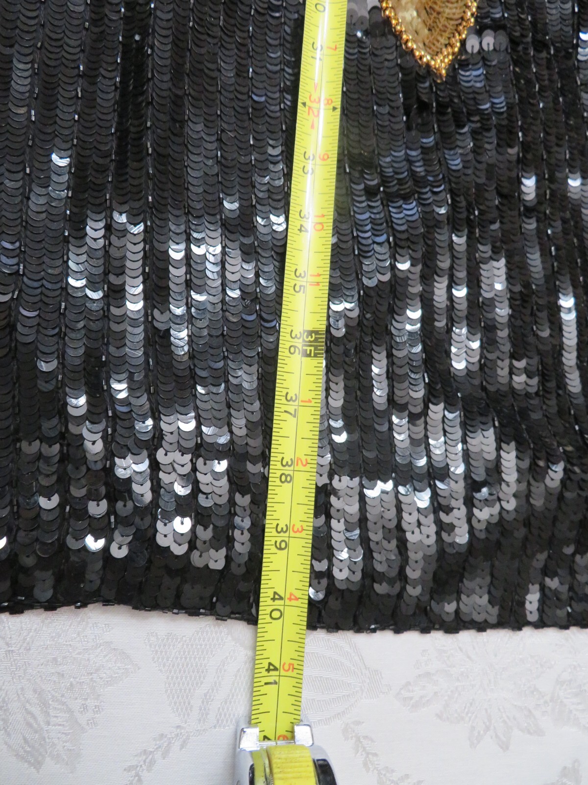 1990’s VTG Vanna White Original Beaded Sequin Dress Size M Gold & Black Beading