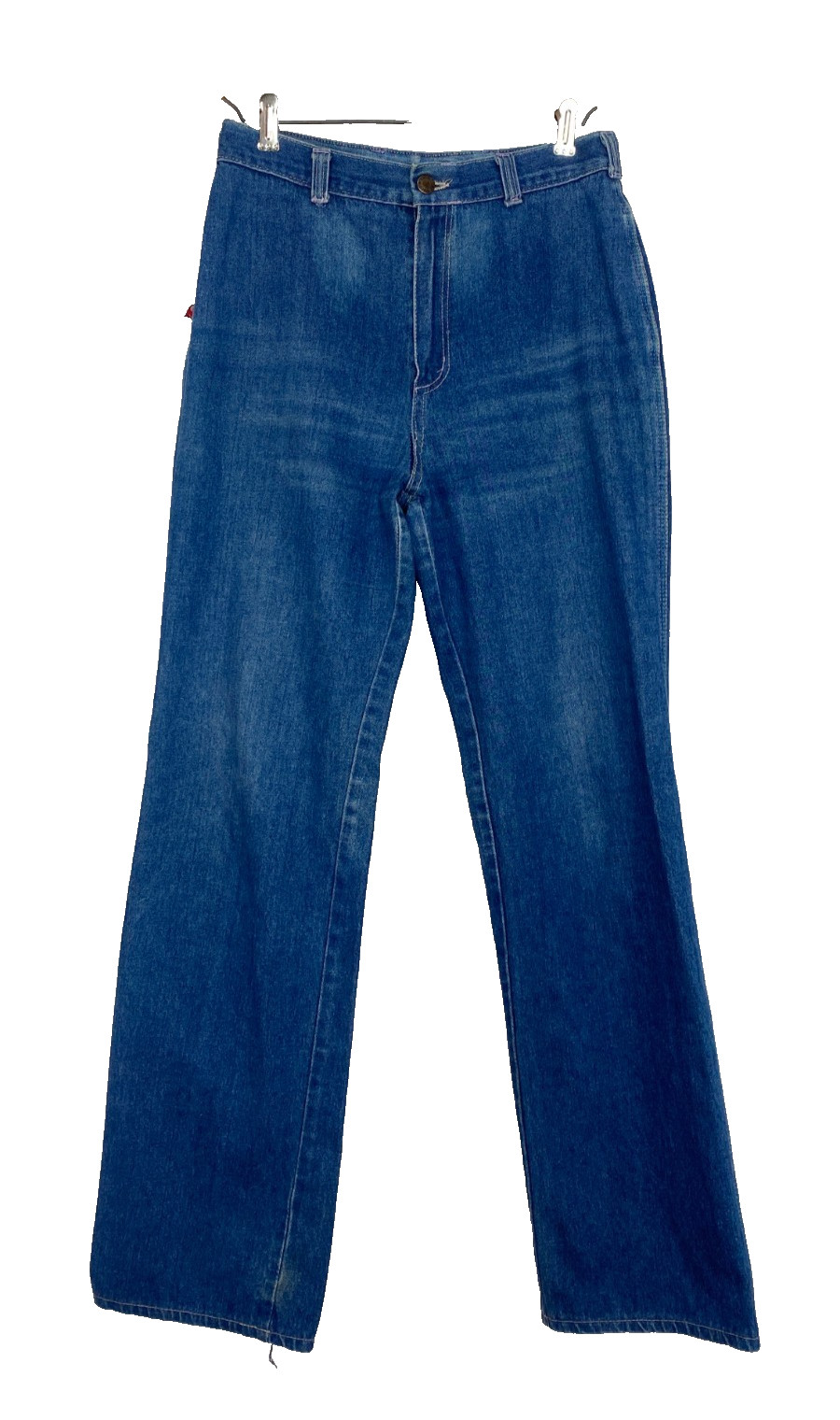 Vintage 1970s high waist jeans 28 31 blue denim cotton SHADES straight leg