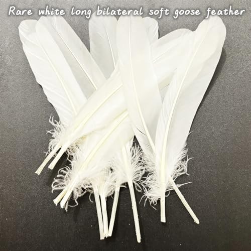 50pcs Feathers 8~10 in,Beautiful Bulk Long Feather for Crafts（21 White