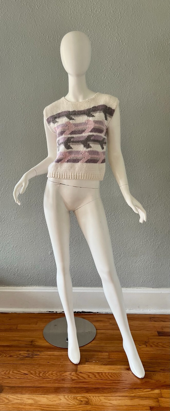 Vintage 80s Currant by Jeri Jo Sweater Vest Top Hand Loomed S
