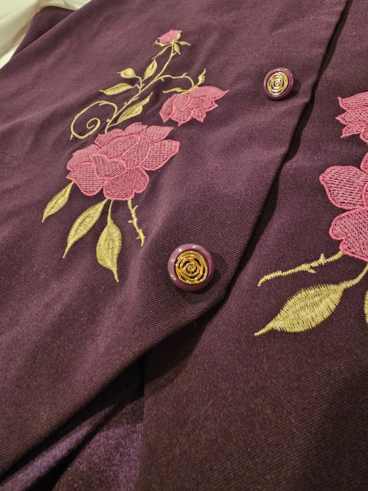 VTG Just In Thyme Dress Purple Rose 80s 90s Tie Waist Vest Size 14 WHIMSIGOTH