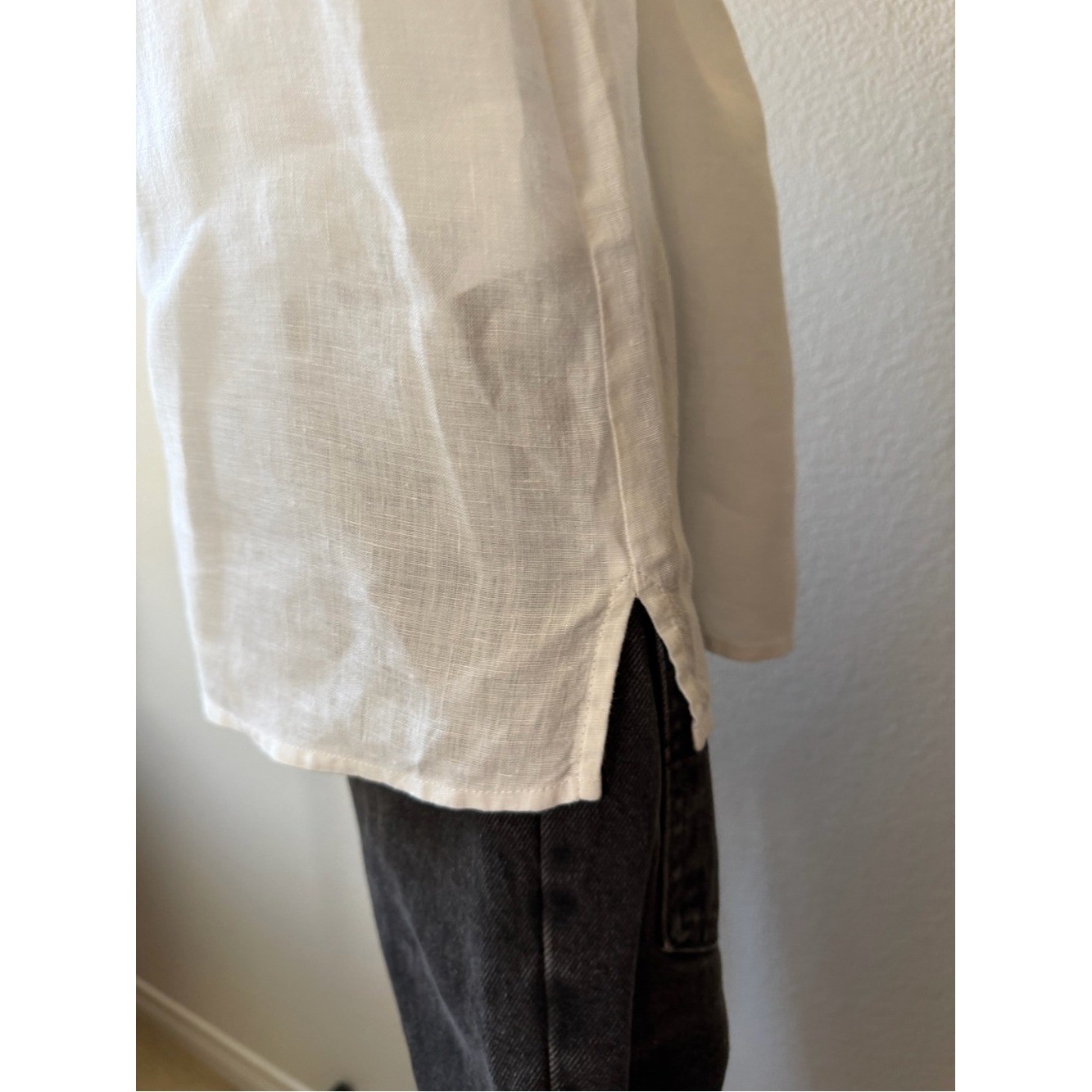 Eileen Fisher Organic Linen Knit Vest White Size Small