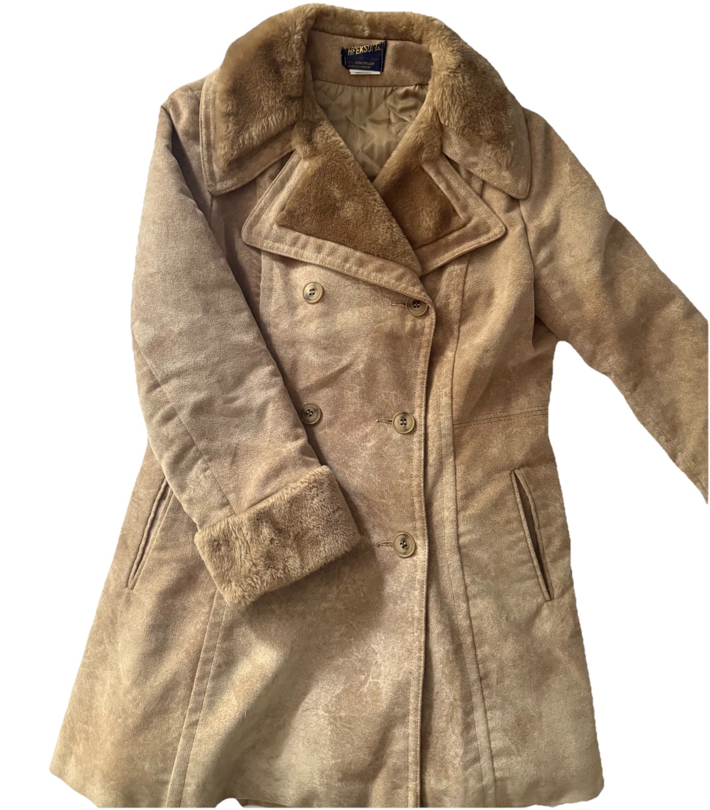 Vintage Suede Leather Duster – Fur Collar & Cuffs. Made In Holland
