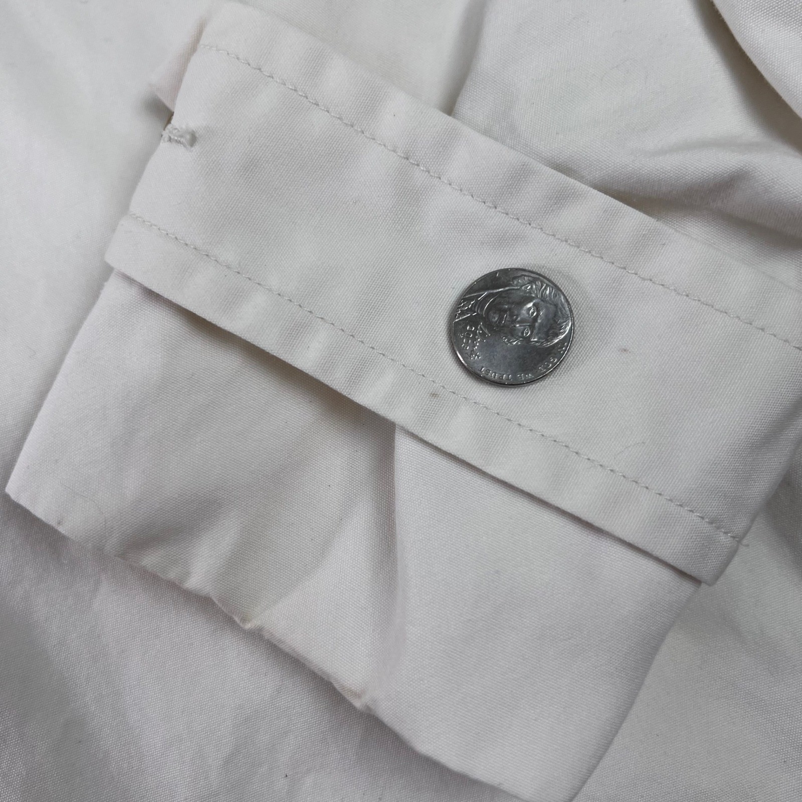 Vtg Tommy Hilfiger White Cotton Button Up Jacket Womens Medium Casual Mod Disco