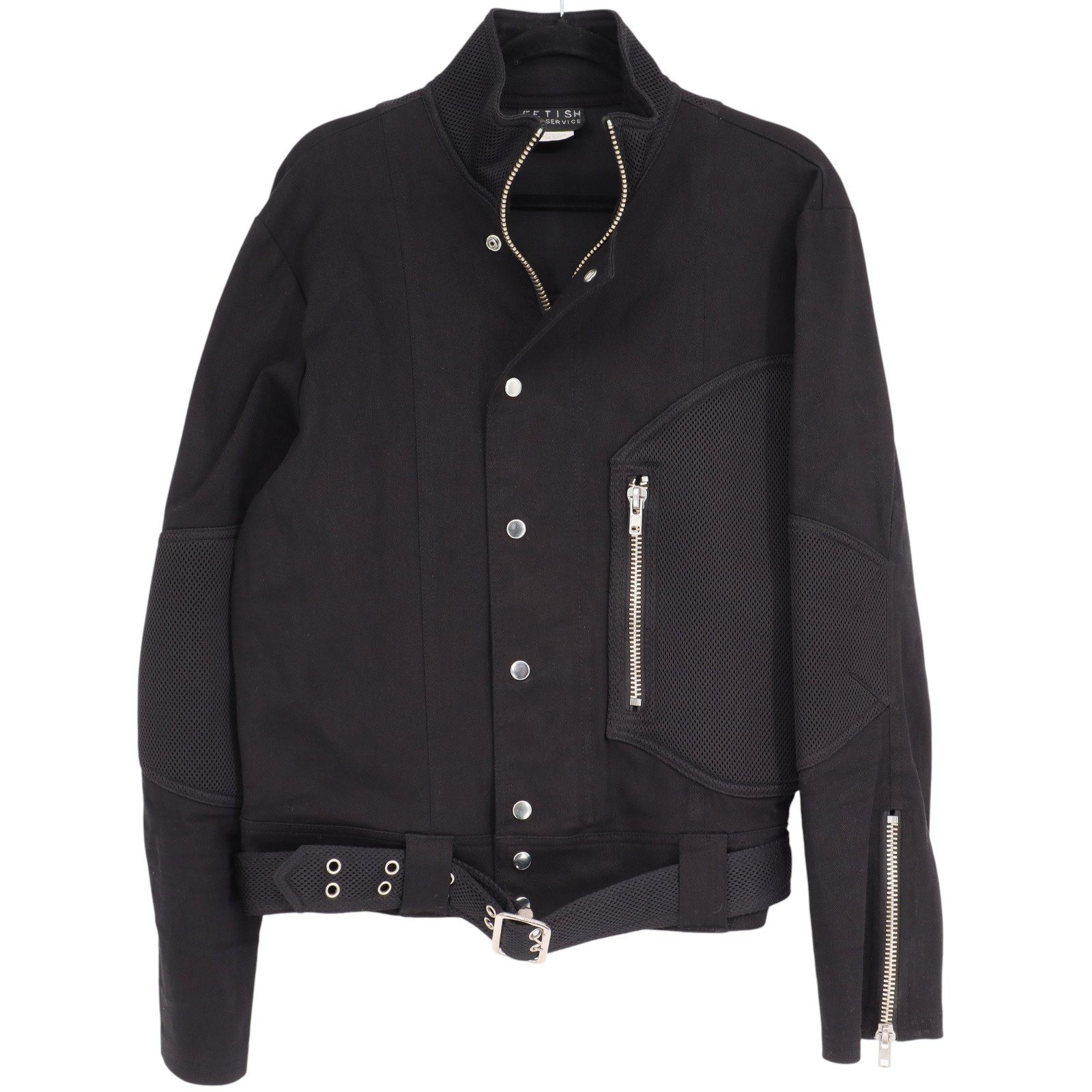 Vintage Lip Service Fetish Women’s Black Moto Jacket Size L Belted Goth Punk Y2K