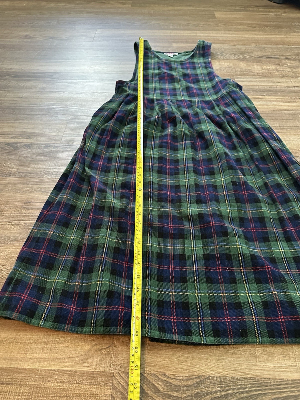 1980s FADS brand plaid corduroy jumper Tartan Plaid L Dress