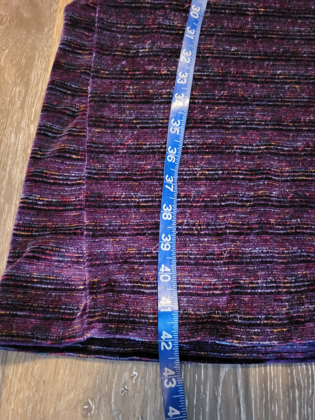 Vintage Carlyle Dress Midi Purple Striped Velour Long Sleeves Sz 14
