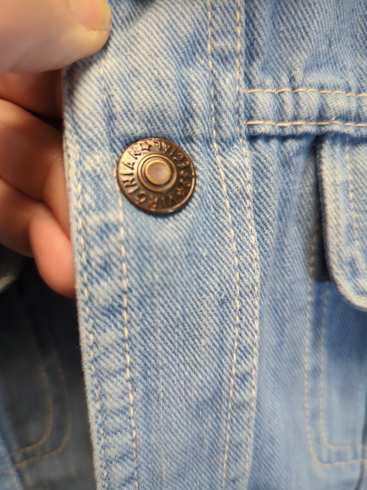 VTG 70s SEARS ROEBECK 'Put On Shop’ Denim Women’s Western Shirt Sz.16/33″ Snaps
