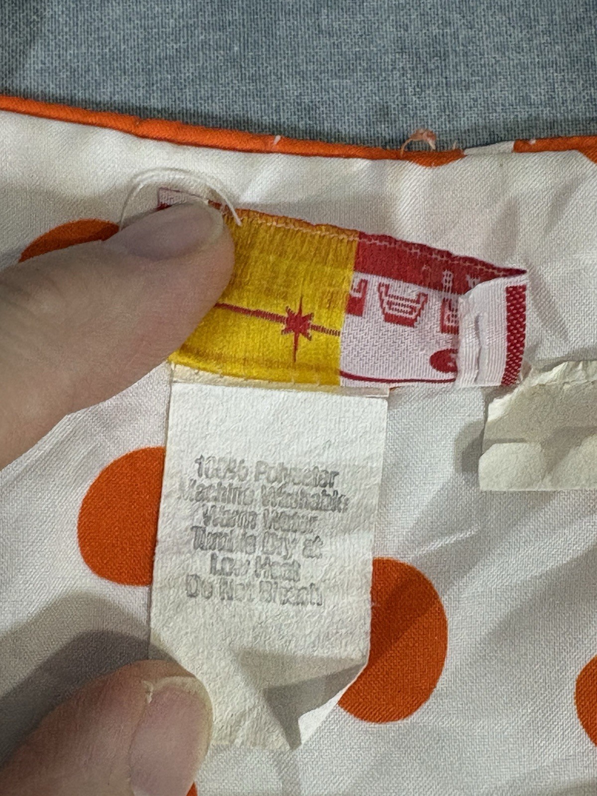 Vintage Lormar San Juan Polka Dot Blouse White Orange USA Retro Top