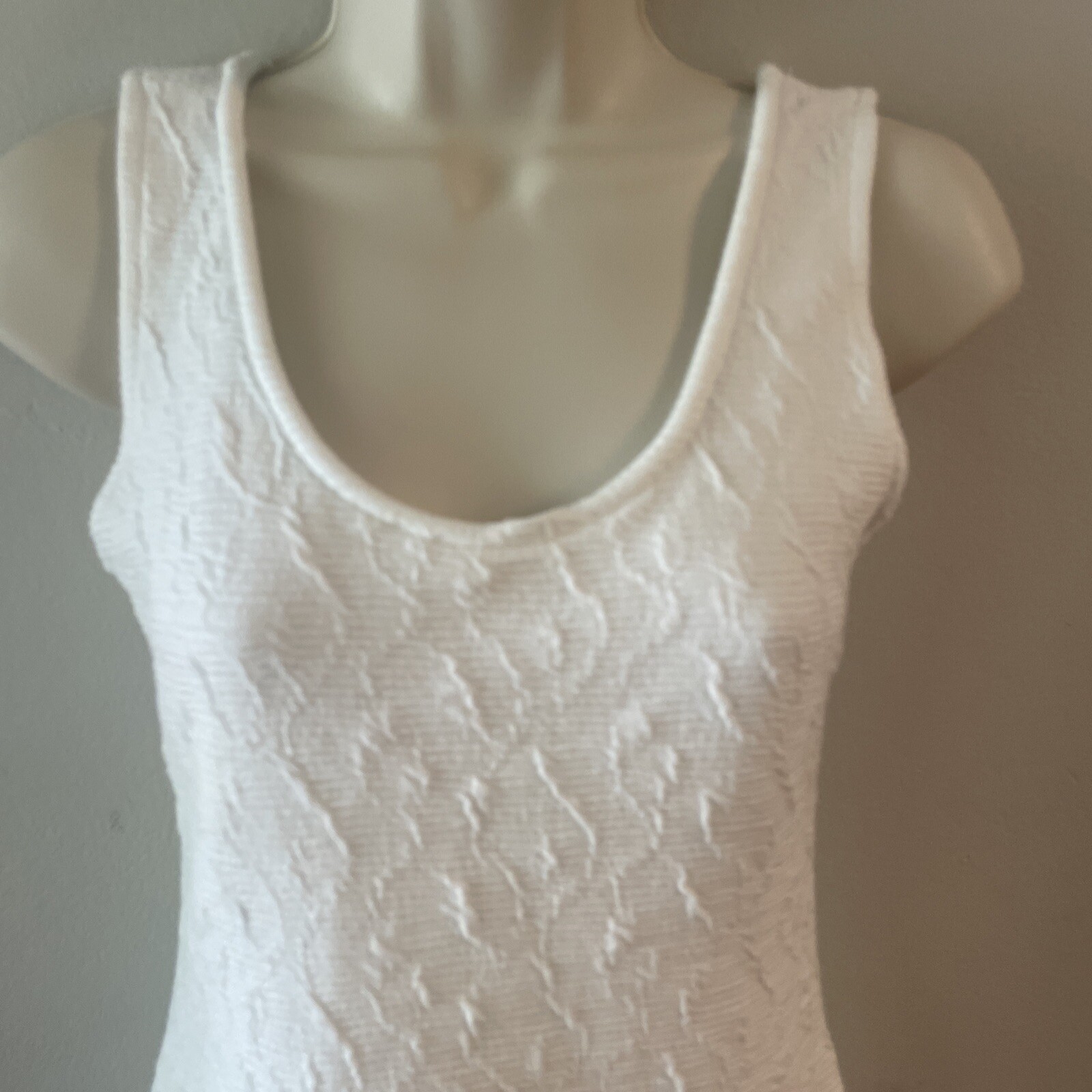 Vintage Manik In Mini Dress Spandex Jacquard Body Con White With Bows Size 2