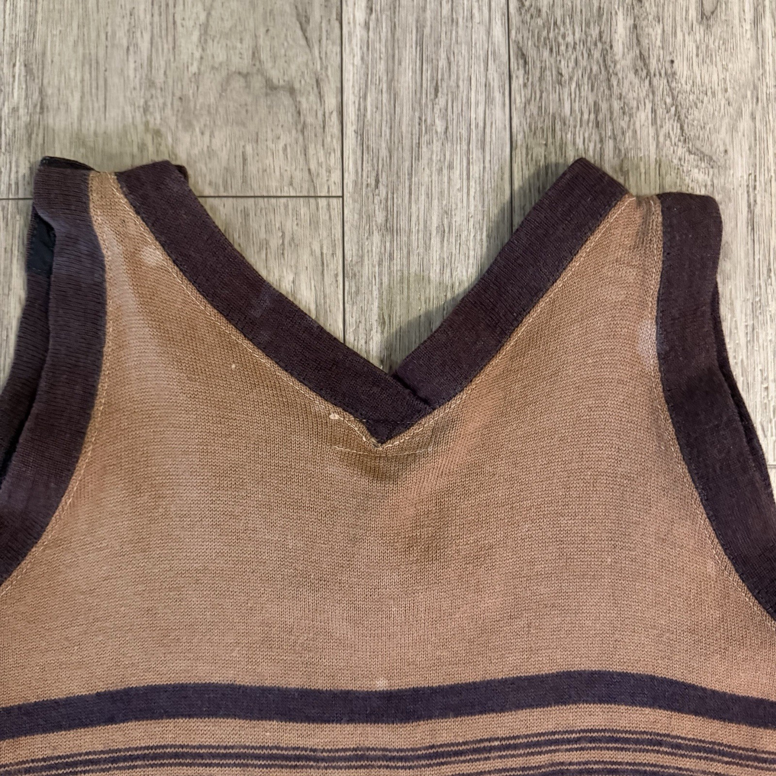 Vintage 1920s Bentzknit Wool Swimsuit Antique Bathing Suit Womens Brown Striped