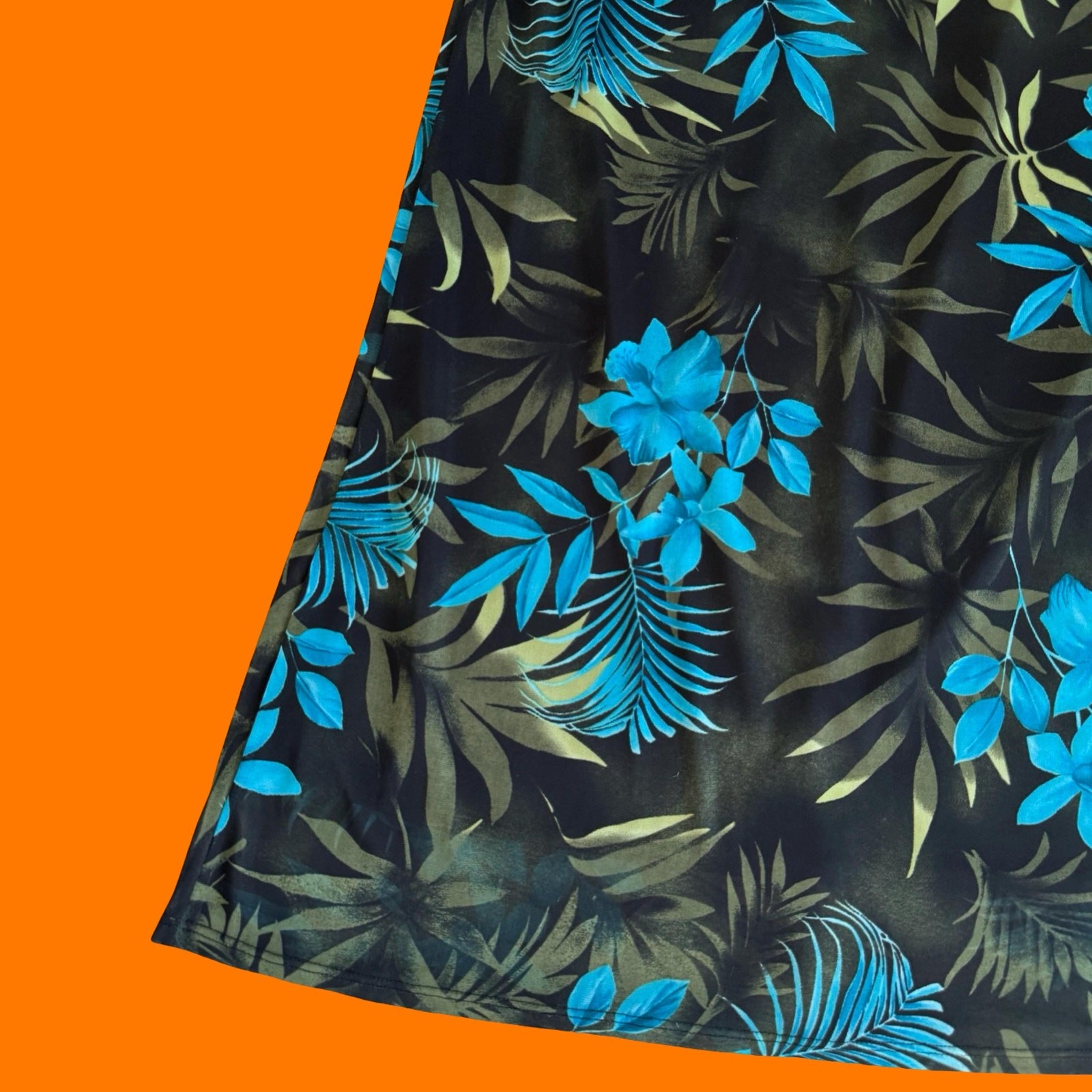 90’s 00’s vintage tropical floral mesh y2k maxi skirt LARGE