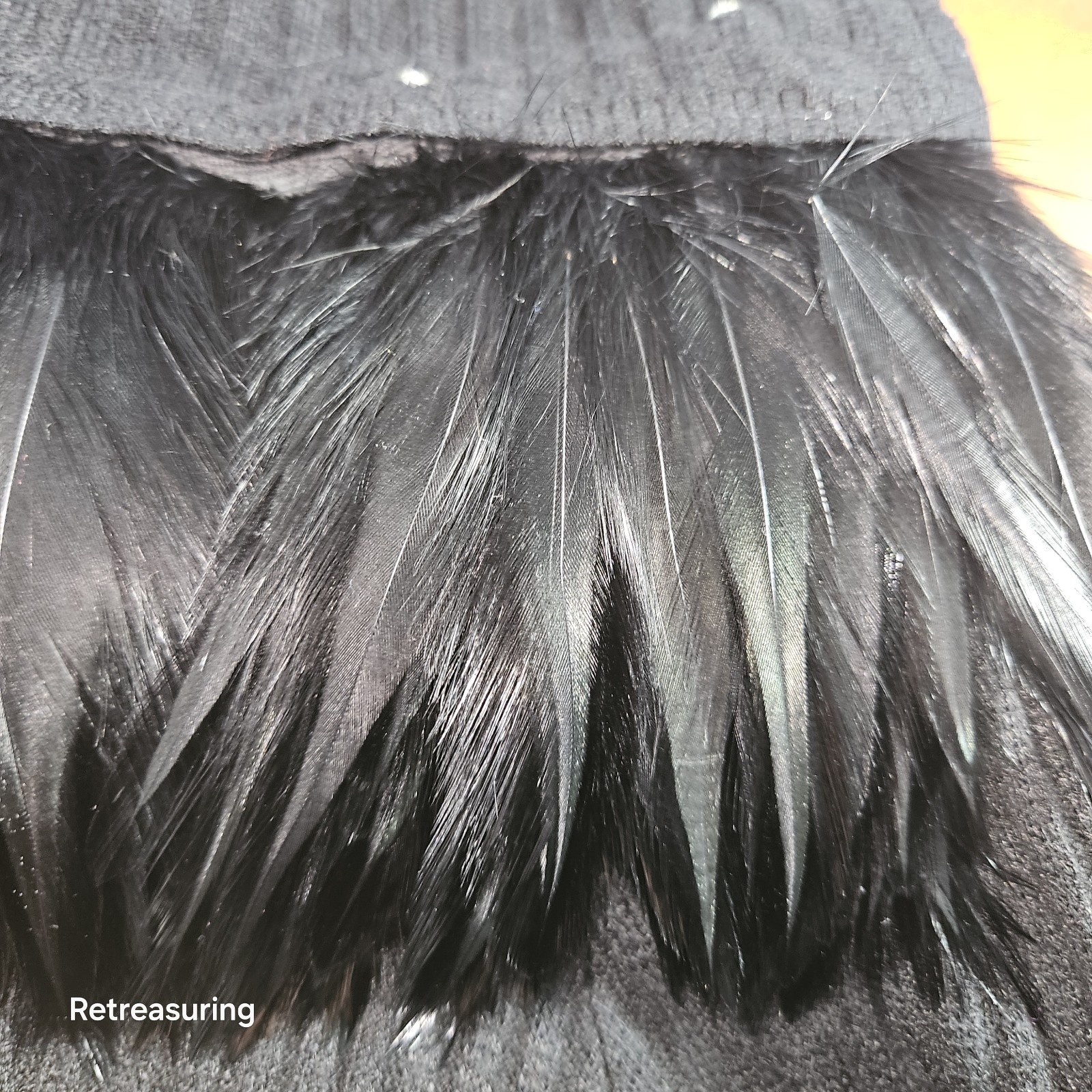 Vintage (1980s/90s) ParisLine XL Black Off-shoulders Detachable Feathers