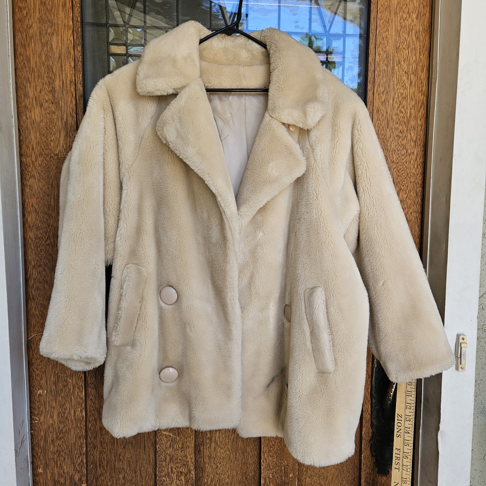 Hillmoor of New York Vtg Tan Cream Faux Fur Women’s Jacket/Coat Size 12
