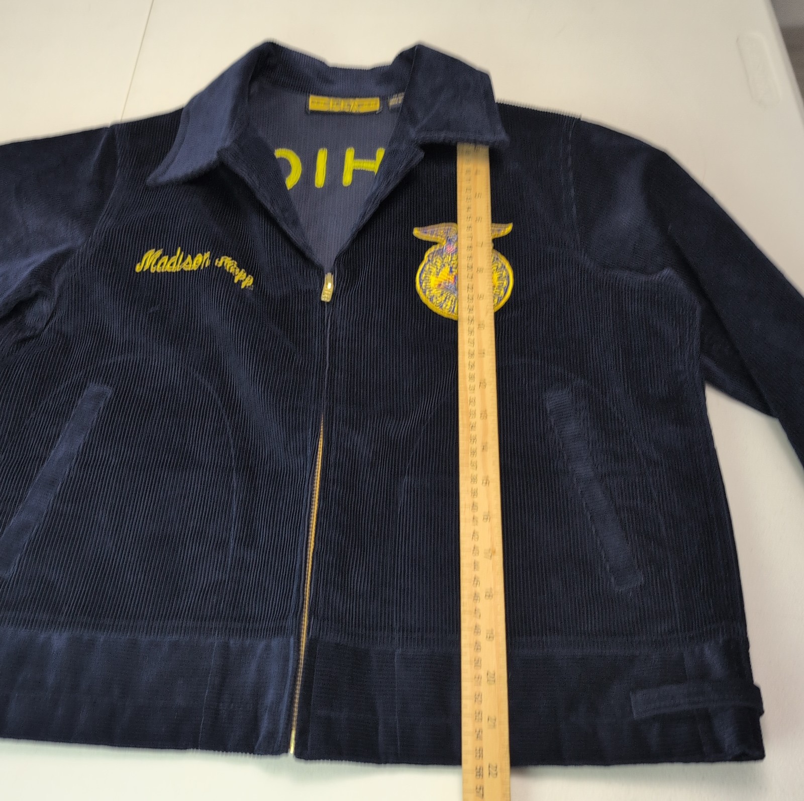VTG FFA Future Famers Of America Corduroy Jacket Womens 103-38 John Glenn Ohio