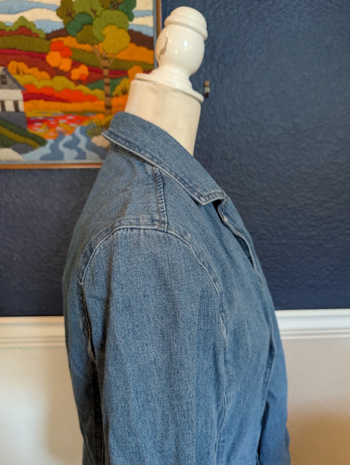 VTG Crazy Horse by Liz Claiborne 100% Cotton Denim Blazer Jacket Sz 10 Medium M