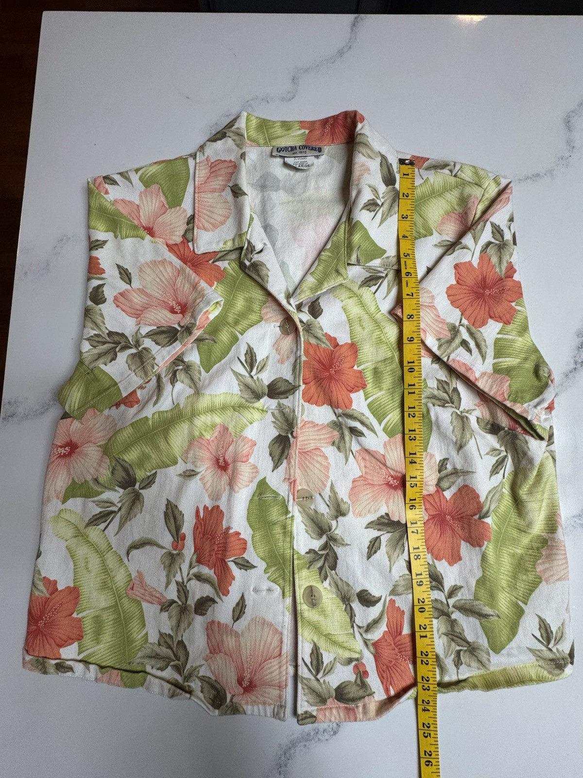 Gotcha Covered WOMENS Vintage Floral Button Down Shirt Size XL