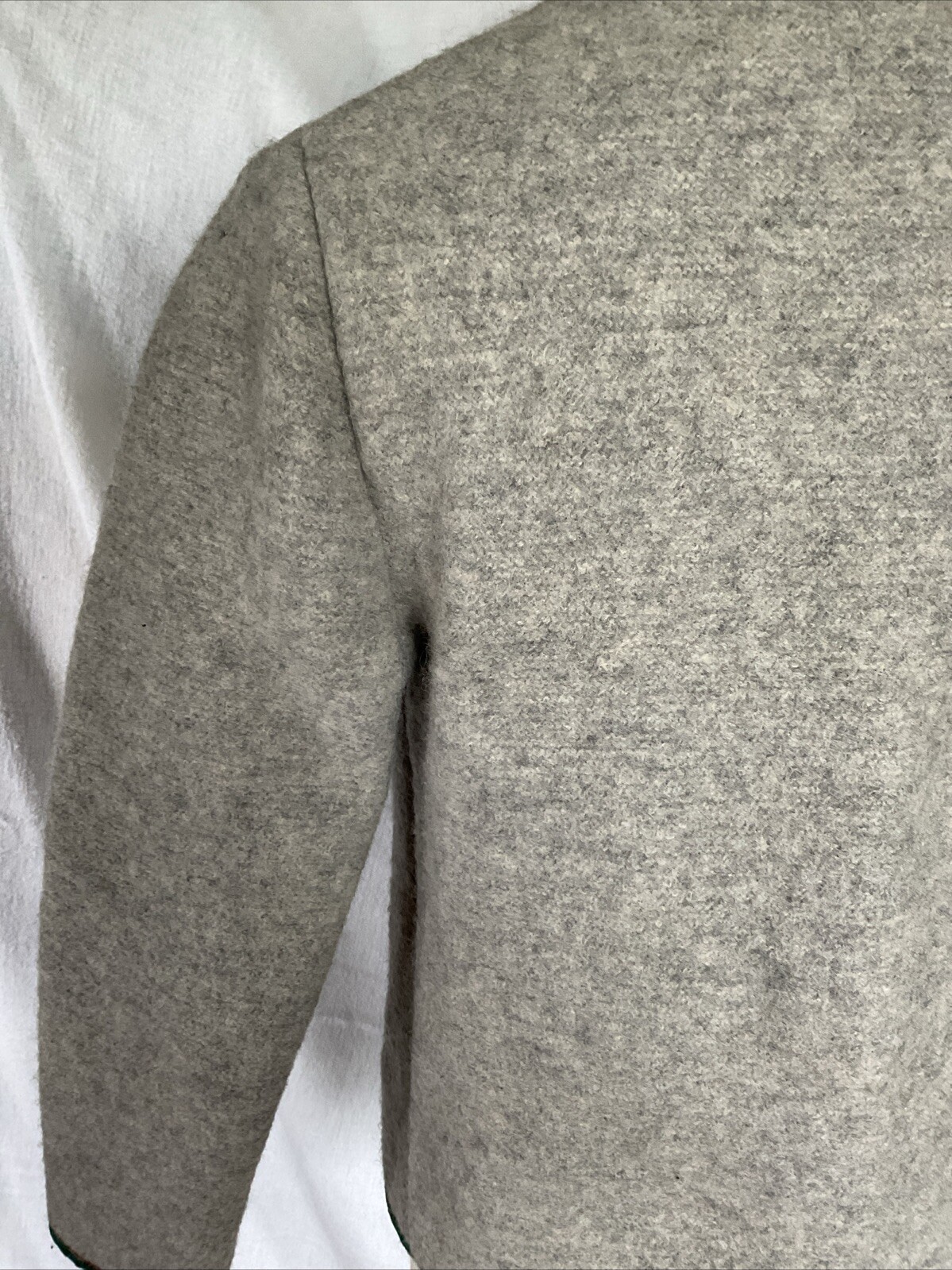 Vintage 1960s Austria Boiled Wool Cardigan Size XS/S Gray Red Green